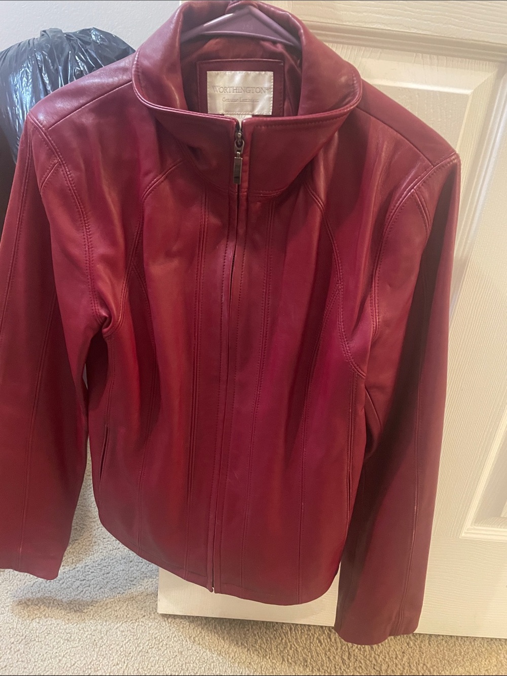 Worthington red Leather Zip Jacket
